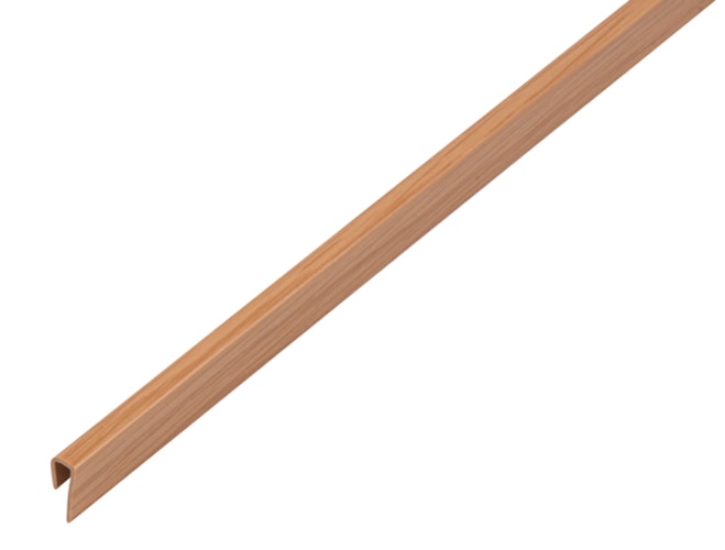 Alberts® Abschlussprofil, PVC, Farbe: Dekor Eiche, LxB unten/obenxH1000x14/10x6 mm 470555