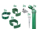 Alberts® Zaunanschl.-Set f. WG, grün kstb.,m.Einschlag-B.,f.Pfosten ⌀60 mm,f.Höhe 1220 mm 601843