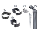 Alberts® Zaunanschl.-Set f. WG,anth. kstb.,m.Einschlag-B.,f.Pfosten ⌀60 mm,f.Höhe 1530 mm 601935