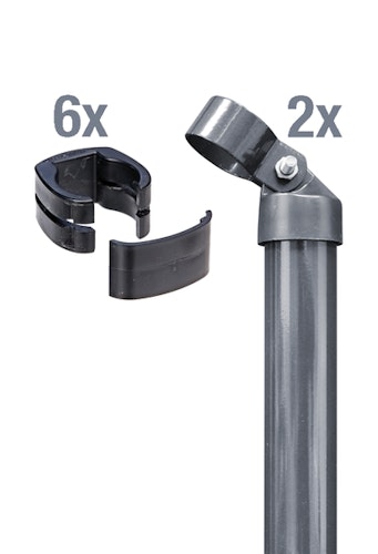 Alberts® Zauneck-Set f. Schweißgitter, anth.-met. kstb.,zE,f.Höhe 810 mm 602284
