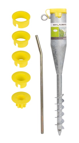 Alberts® Einschraub-Bodenhülse für Rohre 25-65 mm ⌀, fvz, Gesamtlänge 560 mm,VE 8 St. 610630