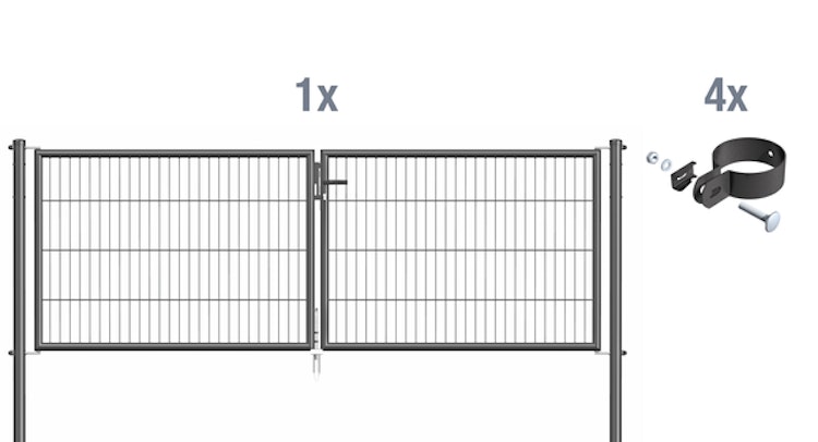 Alberts® Stabgitter-Doppeltorset Garden inkl. 4 Torschellen