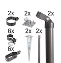 Vorschaubild Alberts® Zaunanschluss-Set Wellengittertore,2-seitig,anthr.-met.,m.Bodenh.f⌀60/1500mm 634421