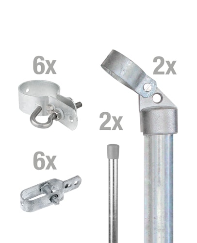 Alberts® Zauneck-Set f.Maschendrahtzäune,feuerverzinkt, z.Einbet.,f.Höhe: 1000 mm 634452
