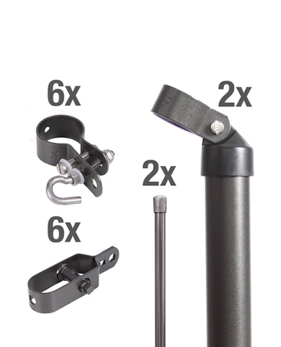 Alberts® Zauneck-Set f.Maschendrahtzäune,anthr.-met.,z.Einbet.,f.Höhe: 800 mm 634476