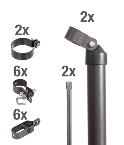 Alberts® Zauneck-Set f.Maschendrahtzäune,anthr.-met.,m.Bodenh.,f.Höhe: 800 mm 634513