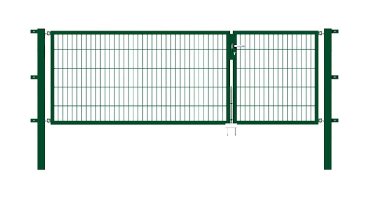 Alberts® Doppeltor Flexo,fvz.grün Kst.b.RAL 6005,li.BxH1000+2000x1000,PF80x80/1700mm 646615
