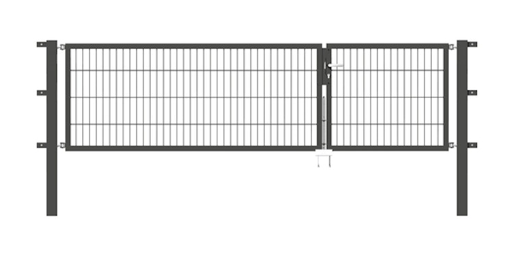 Alberts® Doppeltor Flexo,fvz.anth Kst.b.RAL 7016,li.BxH1000+2000x800,PF80x80/1500mm 646967