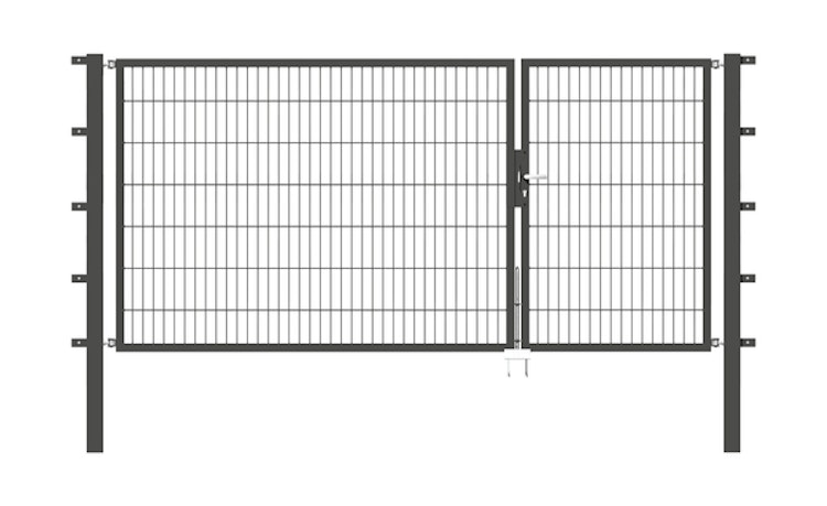 Alberts® Doppeltor Flexo,fvz.anth Kst.b.RAL 7016,li.BxH1000+2000x1400,PF80x80/2100mm 647018