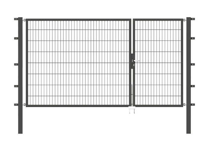 Alberts® Doppeltor Flexo,fvz.anth Kst.b.RAL 7016,li.BxH1000+2000x1600,PF80x80/2300mm 647025