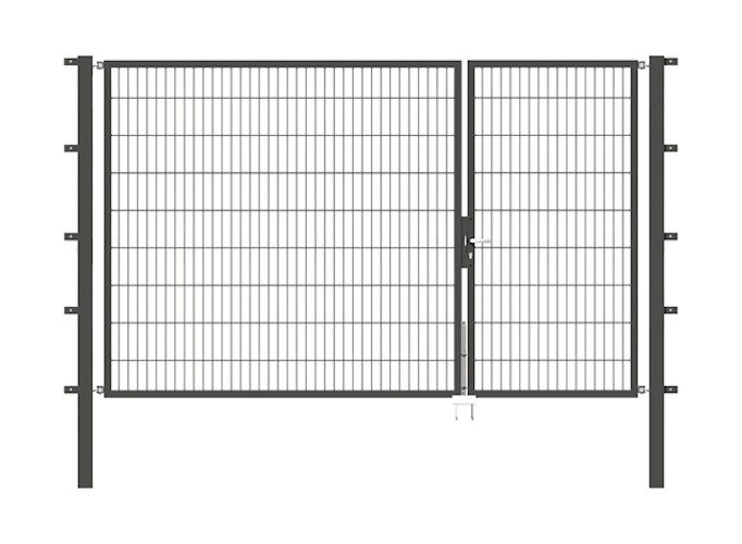 Alberts® Doppeltor Flexo,fvz.anth Kst.b.RAL 7016,li.BxH1000+2000x1800,PF80x80/2500mm 647032