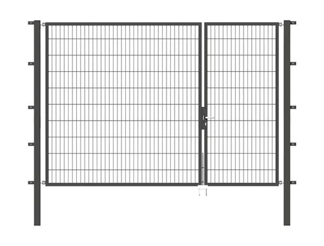 Alberts® Doppeltor Flexo,fvz.anth Kst.b.RAL 7016,li.BxH1000+2000x2000,PF80x80/2700mm 647049