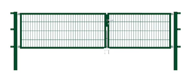 Alberts® Doppeltor Flexo,fvz.grün Kst.b.RAL 6005,lichte BxH3500x800,PF80x80/1500mm 648251