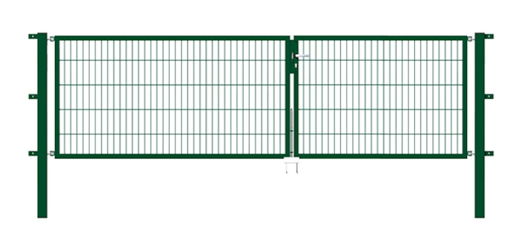 Alberts® Doppeltor Flexo,fvz.grün Kst.b.RAL 6005,lichte BxH3500x1000,PF80x80/1700mm 648268