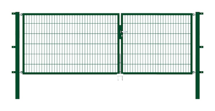 Alberts® Doppeltor Flexo,fvz.grün Kst.b.RAL 6005,lichte BxH3500x1200,PF80x80/1900mm 648275