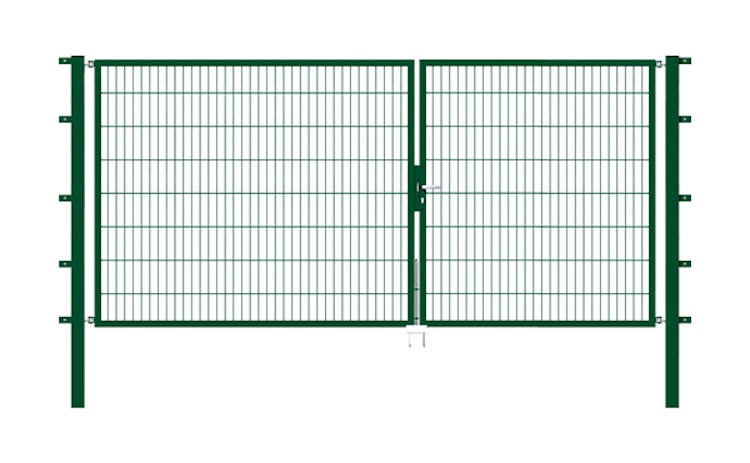 Alberts® Doppeltor Flexo,fvz.grün Kst.b.RAL 6005,lichte BxH3500x1600,PF80x80/2300mm 648299