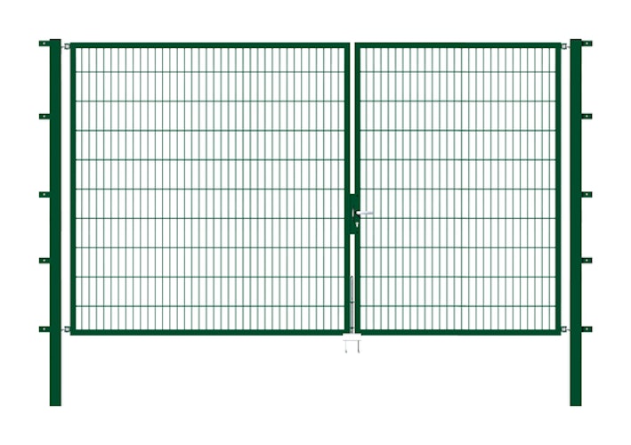 Alberts® Doppeltor Flexo,fvz.grün Kst.b.RAL 6005,lichte BxH3500x2000,PF80x80/2700mm 648343