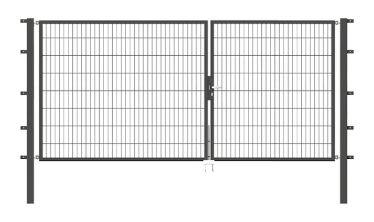 Alberts® Doppeltor Flexo,fvz.anthr.Kst.b.RAL 7016,lichte BxH3500x1600,PF80x80/2300mm 648657