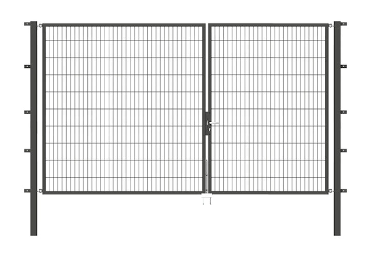 Alberts® Doppeltor Flexo,fvz.anthr.Kst.b.RAL 7016,lichte BxH3500x2000,PF80x80/2700mm 648671