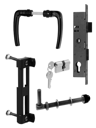 Alberts® Zubehör-Set für Wellengitter-Tore bis 1500mm Höhe,anthr.-metallic 653842