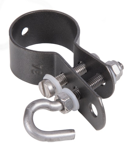 Alberts® Schelle,Befestigung v. Geflechtspannstäben an Pfosten,verzinkt,anthr.Kst.b.⌀38mm 655563