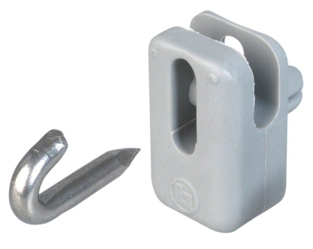 Alberts® Drahthalter für Spann- und Stacheldrähte, Kunststoff, grau RAL 7001 655884