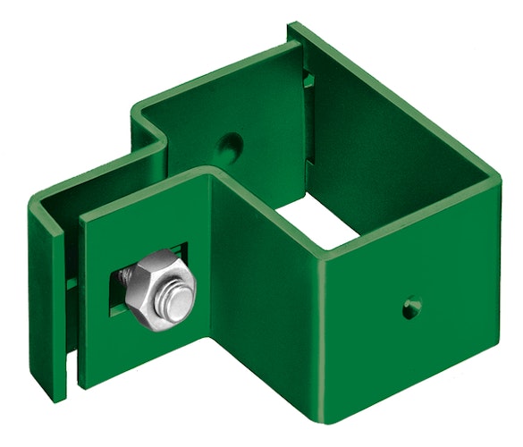 Alberts® Endschelle für Vierkantpfosten,verzinkt,grün Kst.b,für Pfosten 60x40 mm 656812