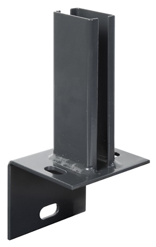 Alberts® Pfostenträger f.Zaunpf.Doppelstab-Gittermatten/L-Steine,anth,z.Aufschr.f.60x40mm 686994