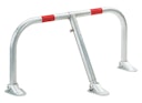 Alberts® Parkplatzbügel Spielberg umlegb.,Pz.fvz.,2 rote Ringe z.Aufschr.,Breite 950 mm 691042