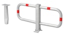 Vorschaubild Alberts® Parkplatzbügel Stoppy I umlegb.,Pz.,fvz.,4 rote Ringe,z.Einb.,Breite 950mm 770013