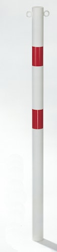 Alberts® Absperrpf. Standard SK fvz.,weiß,2 rote Ringe,2 Ösen, z.Einb., Pf.⌀76 mm 782788