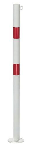 Alberts® Absperrpf. Standard SK fvz.,weiß,2 rote Ringe, Aufschr.,Pf ⌀76 mm 782924