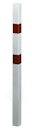 Vorschaubild Alberts® Absperrpf. Standard SK fvz.,weiß,2 rote Ringe, z.Einb.,Pf. 70x70 mm 783068