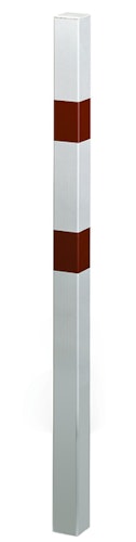 Alberts® Absperrpf. Standard SK fvz.,weiß,2 rote Ringe, z.Einb.,Pf. 70x70 mm 783068
