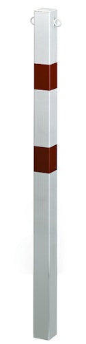 Alberts® Absperrpf. Standard SK fvz.,weiß, 2 rote Ringe, z.Einb.,Pf. 70x70 mm 783082