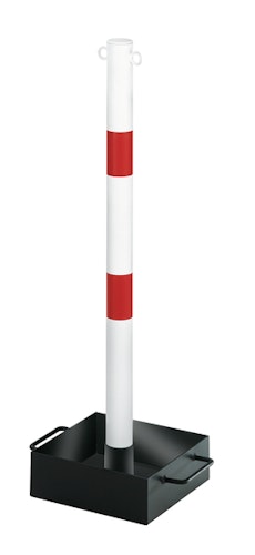 Alberts® Absperrketteständer Outside weiß,2 rote Ringe,transportabel Pf.⌀60 mm 783242