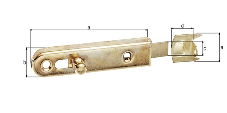 Alberts® Möbelriegel LxB 70 x 16 mm vermessingt