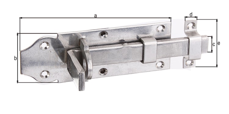 Alberts® Schlossriegel Flachgriff 120 x 45 x 16 mm Edelstahl 