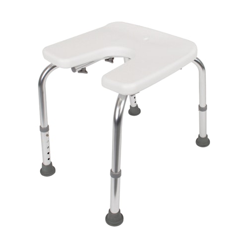 Alberts® Duschhocker,U-Form,höhenverstellbar,Kunststoff,weiß,Sitzfläche:400x380mm 140823