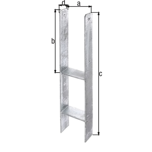 Alberts® H-Pfostenträger 300x60x5mm für verschiedene Pfostenstärken