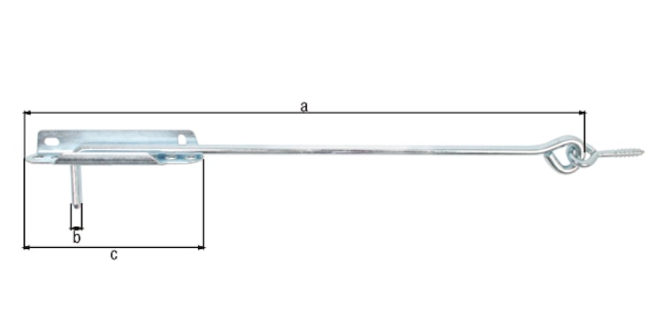 Alberts® Sturmhaken,mit Feststellplatte,galv.blau vz,zE,Länge 300 mm, FR 204174
