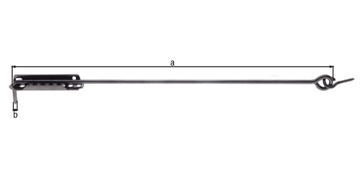 Alberts® Sturmhaken,mit Feststellplatte,KTL sw,z.Einschrauben,Länge 600mm