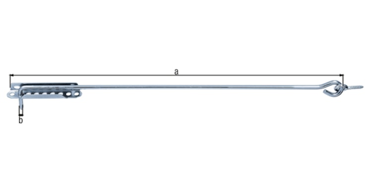 Alberts® Sturmhaken,mit Feststellplatte,galv.blau vz,zE,Länge 600 mm 
