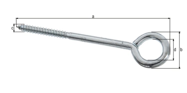 Alberts® Befestigungsring,galv.blau verzinkt,z.Einschrauben,Länge 160mm,Außenmaß ⌀36mm