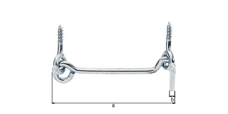 Alberts® Sturmhaken mit Öse blau verzinkt z.Einschrauben Länge 76 mm Haken ⌀4 mm 