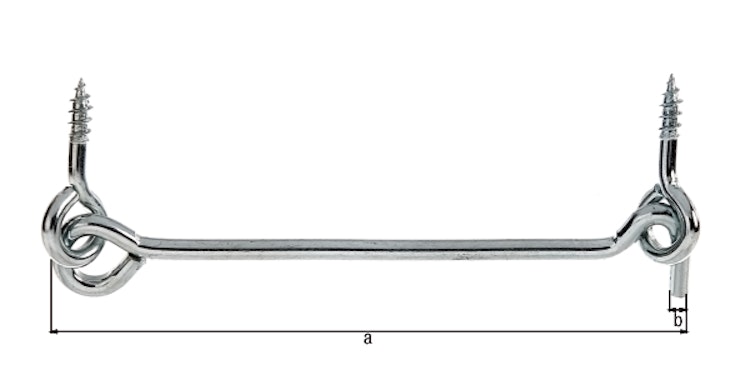 Alberts® Sturmhaken mit Öse blau verzinkt z.Einschrauben Länge 120 mm Haken ⌀4 mm 