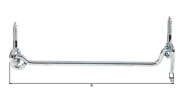 Alberts® Sturmhaken mit Öse blau verzinkt z.Einschrauben Länge 157 mm Haken ⌀5 mm 