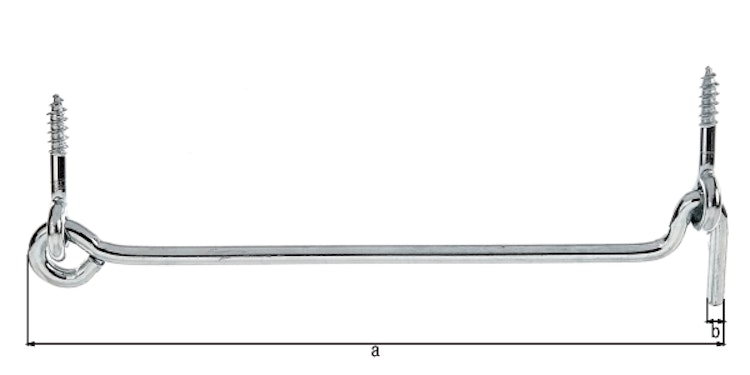 Alberts® Sturmhaken mit Öse blau verzinkt z.Einschrauben Länge 198 mm Haken ⌀6 mm 