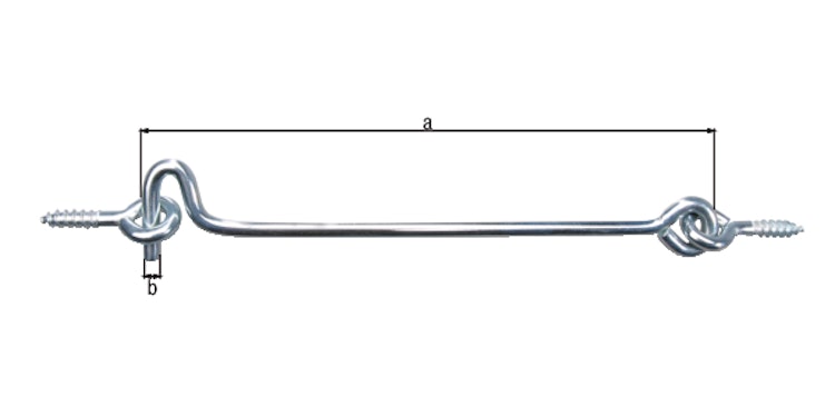 Alberts® Sturmhaken mit Öse blau verzinkt z.Einschrauben Länge 250 mm Haken ⌀7 mm 