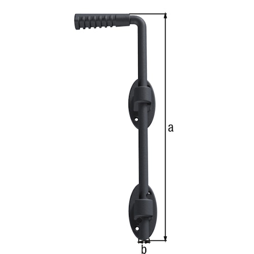 Alberts® Bodenschieber Ovado verz.,graphitgrau beschichtet Länge 400 mm 